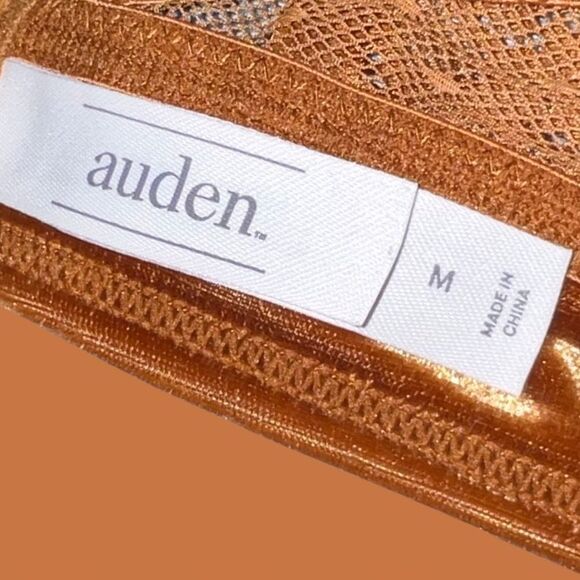 Auden Lightly Lined Orange Velvety Lace Bralette Size medium - Picture 5 of 6